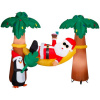 Santa on Hammock with Pinquin Christmas Inflatable